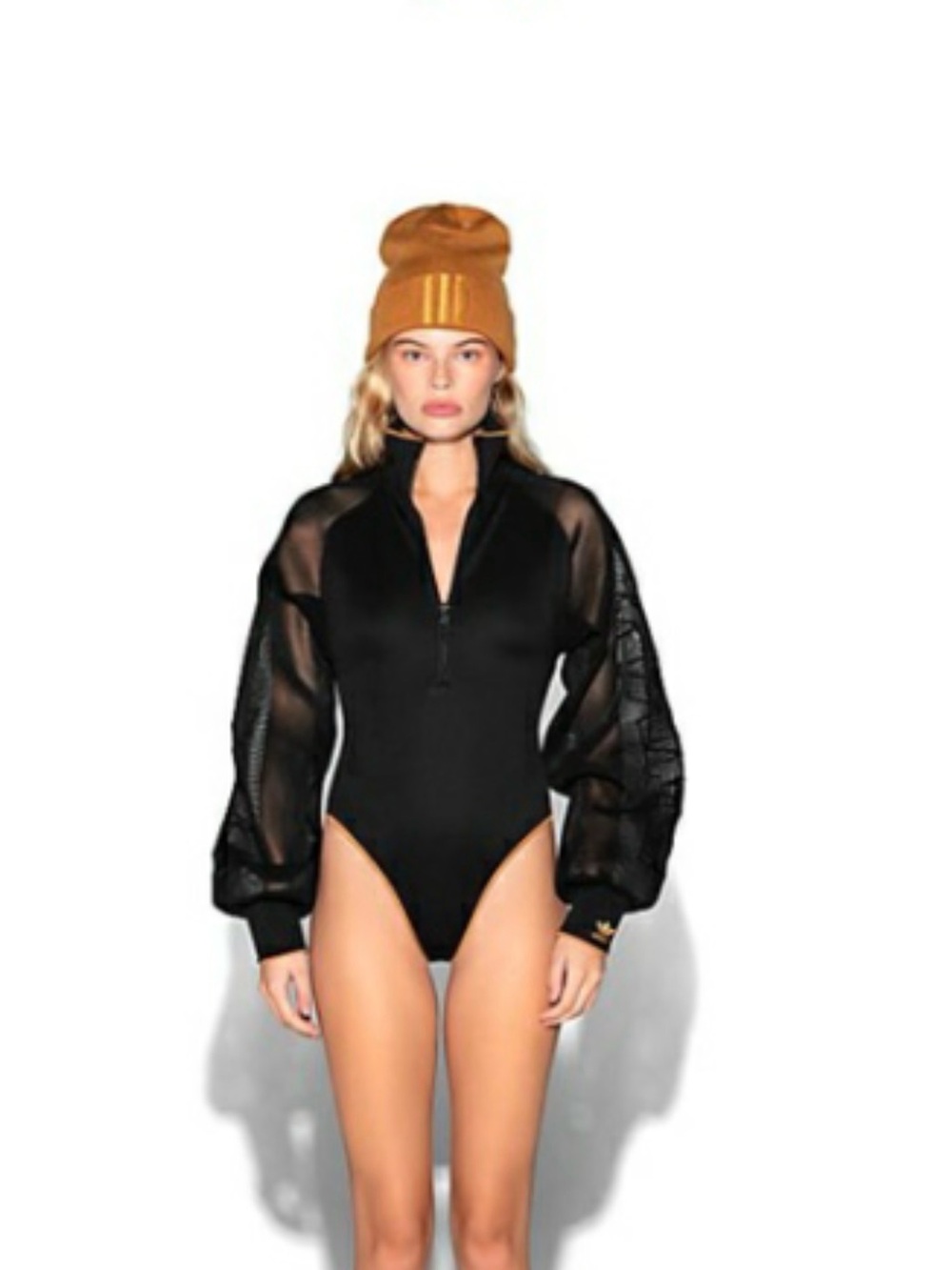 WOMENS NWT ADIDAS IVY PARK MESH SLEEVE BODYSUIT Size Medium